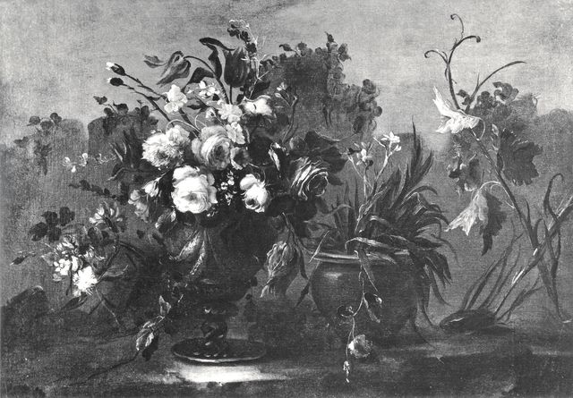 Anonimo — Marchioni Elisabetta - sec. XVII - Natura morta con vasi di fiori — insieme